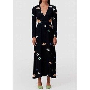 The Wolf Gang Isle Dress‎ Long Sleeve Cutout Maxi Size XS